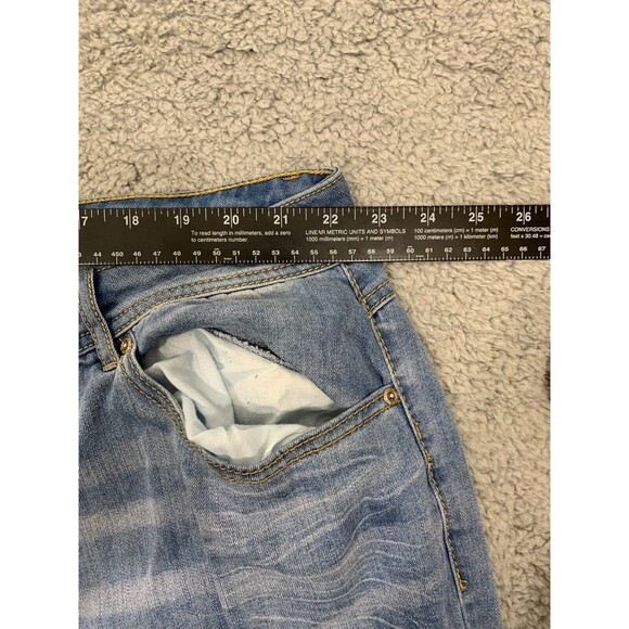 Women's Est. 1946 Denim Blue Jean Capris Distressed 24W Classic Fit Pockets - Picture 10 of 15